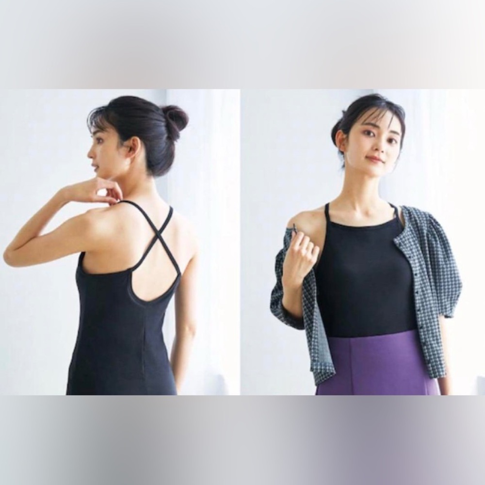 Bra-Feel Back Cross American Sleeve Camisole Set of 2